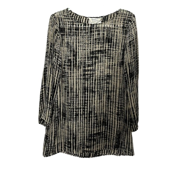 MaxMara Silk Blend Striped Tunic Top - Picture 1 of 10